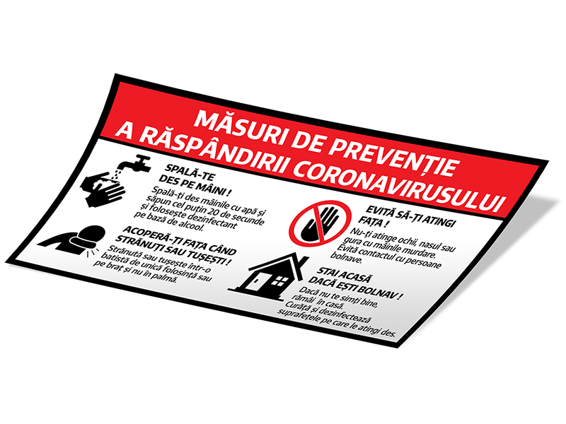 Sticker Informativ Covid-19 - Masuri de preventie